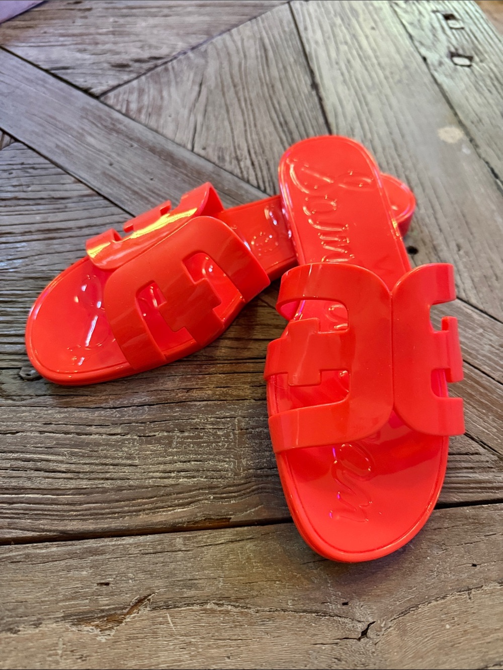Sam Edelman Bright Red Jelly Slide Sandals